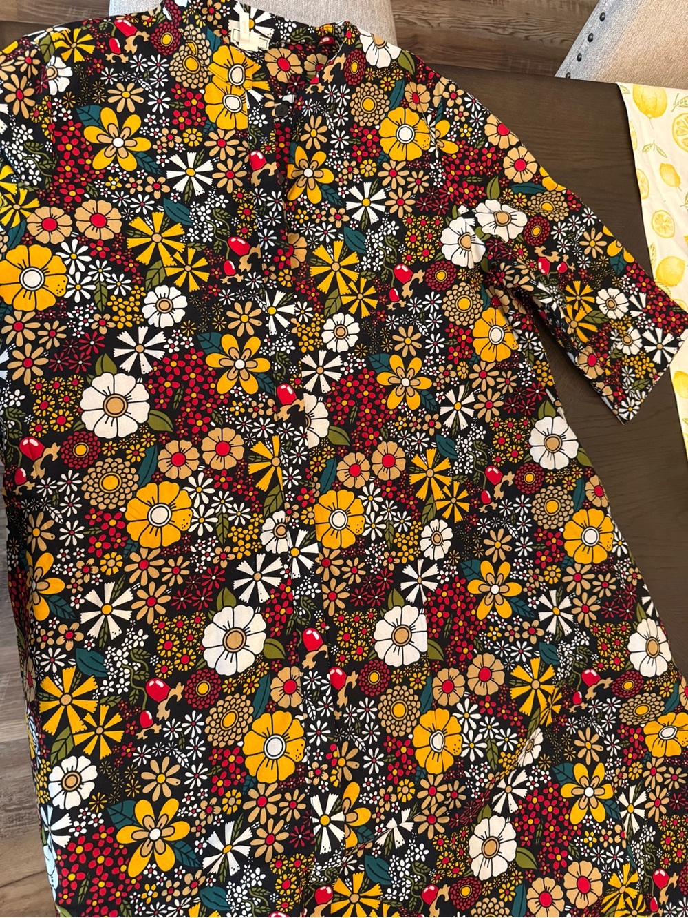 Zuri Vibrant Floral Dress in Yellow, White & Red